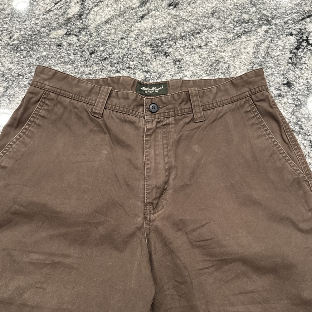Eddie Bauer Jeans Men's 33x32 Straight Classic Fit Brown Denim Casual Work Hike - Picture 3 of 12